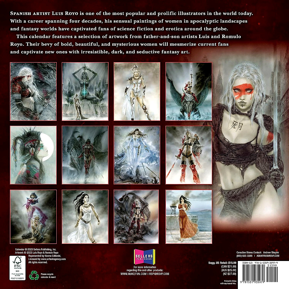 FANTASY ART OF ROYO - OFFICIAL 2024 CALENDAR