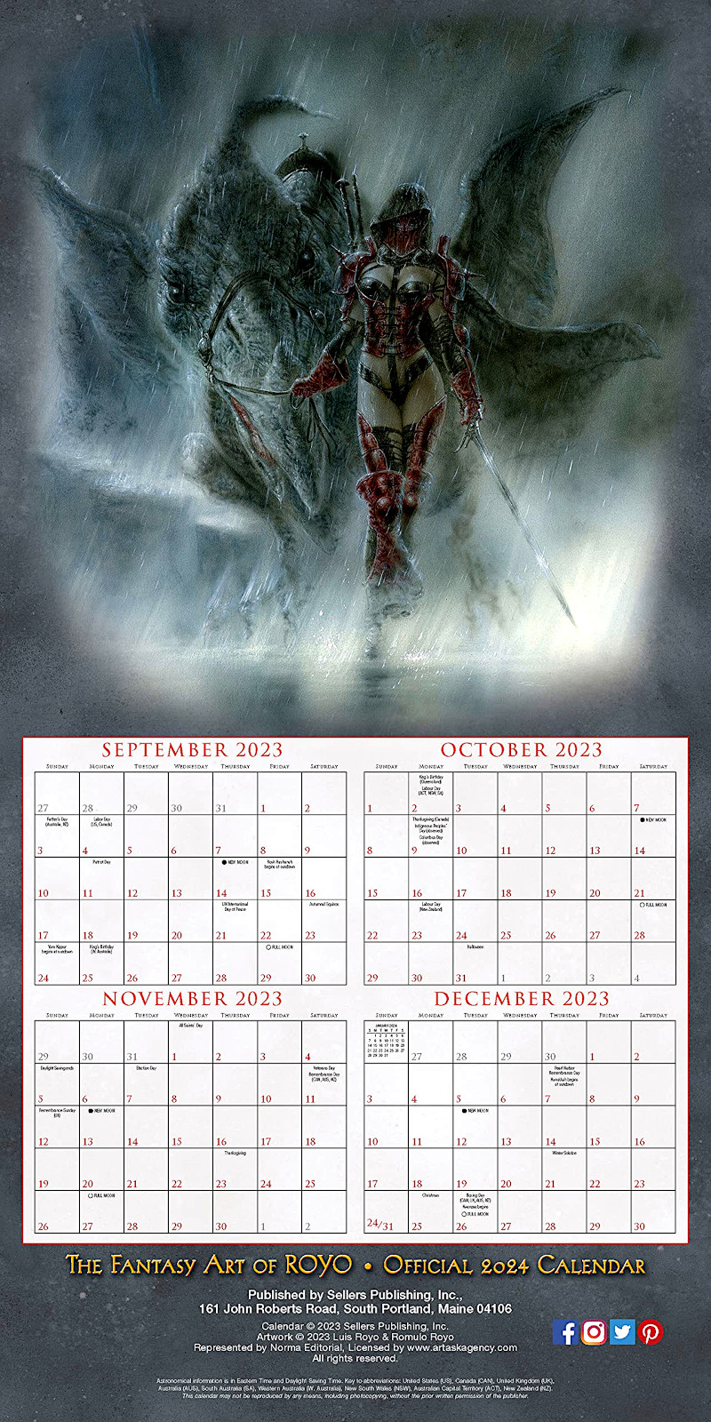 FANTASY ART OF ROYO - OFFICIAL 2024 CALENDAR