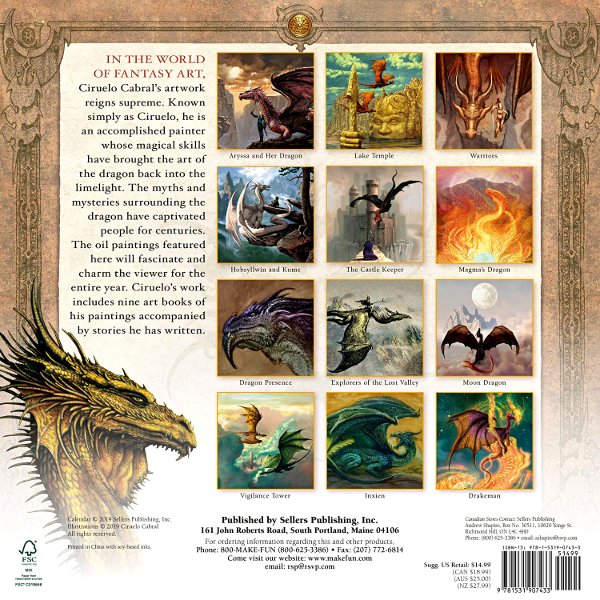 DRAGONS - 2020 CALENDAR BY CIRUELO