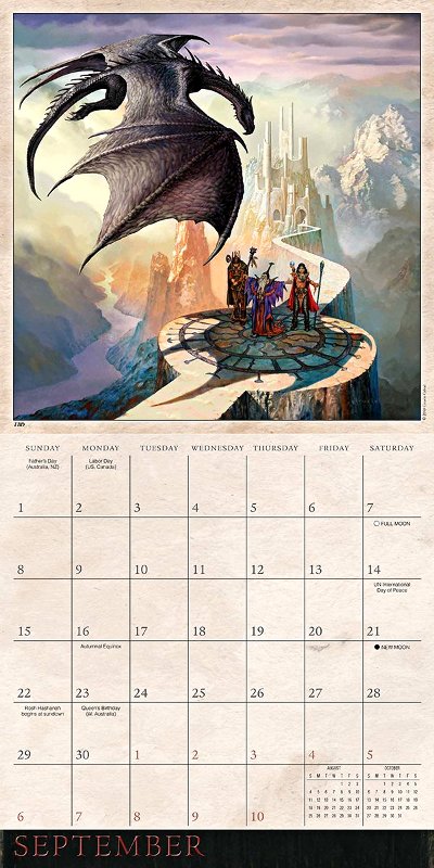 DRAGONS - 2019 CALENDAR BY CIRUELO