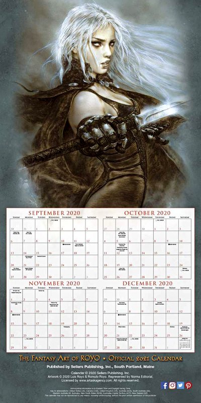 FANTASY ART OF ROYO - OFFICIAL 2021 CALENDAR