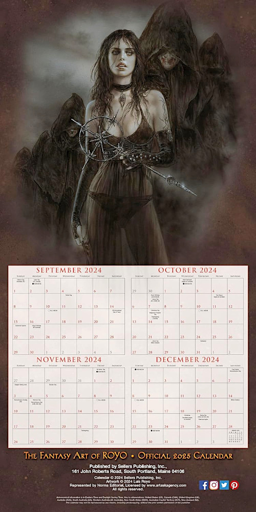 FANTASY ART OF ROYO - OFFICIAL 2025 CALENDAR